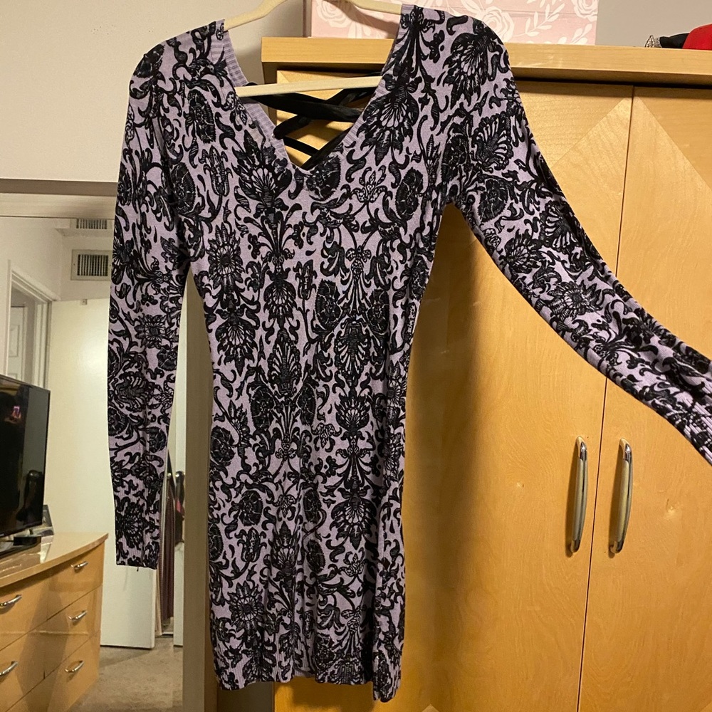 Purple & black corset style dress